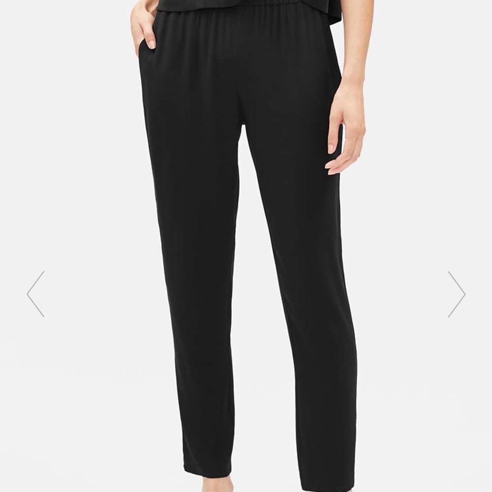System Silk Georgette Crepe Slouchy Ankle Pant